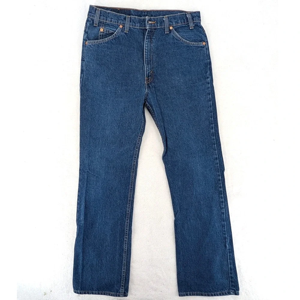 Vintage 1998‎ Levi's 517 Orange Tab USA Made Bootcut Jeans Dark Wash 34x32 90s